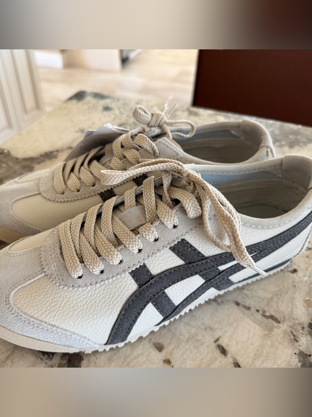Onitsuka Tiger by Asics Cream and Black Mexico 66 Sneakers